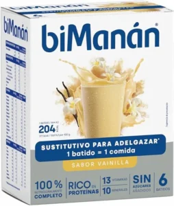 Caja de 6 batidos sustitutivos biManán sabor vainilla para perder peso