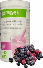 Batido Herbalife sabor frutos del bosque con mezcla de frutas rojas naturales.